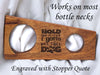 Cherry Bottle Stopper with Engraved "Hold My Drink..." Slate Coaster Set - DogPound Creations