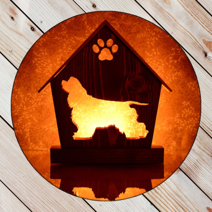 COCKER SPANIEL Personalized Dog Memorial Gift | Doghouse LED Tealight - DogPound Creations