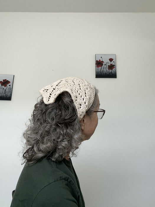Hand knit bandana head wrap