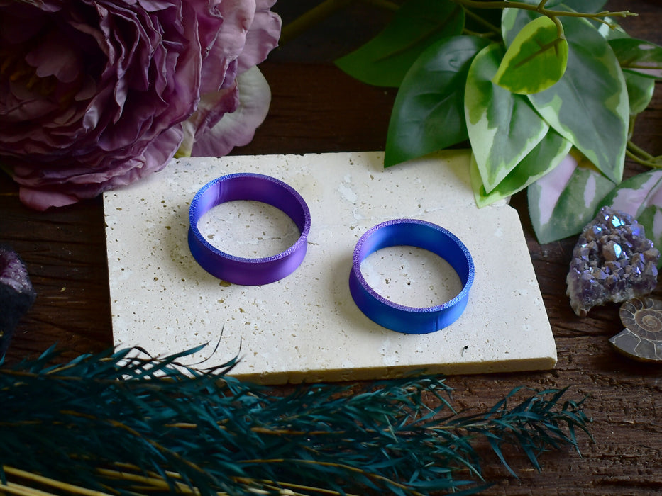 Ear Tunnels 10-100mm Blue Purple | Pair | Ultra Light Thin-wall Ear Plugs | Gauge Earrings | Gauged Plugs