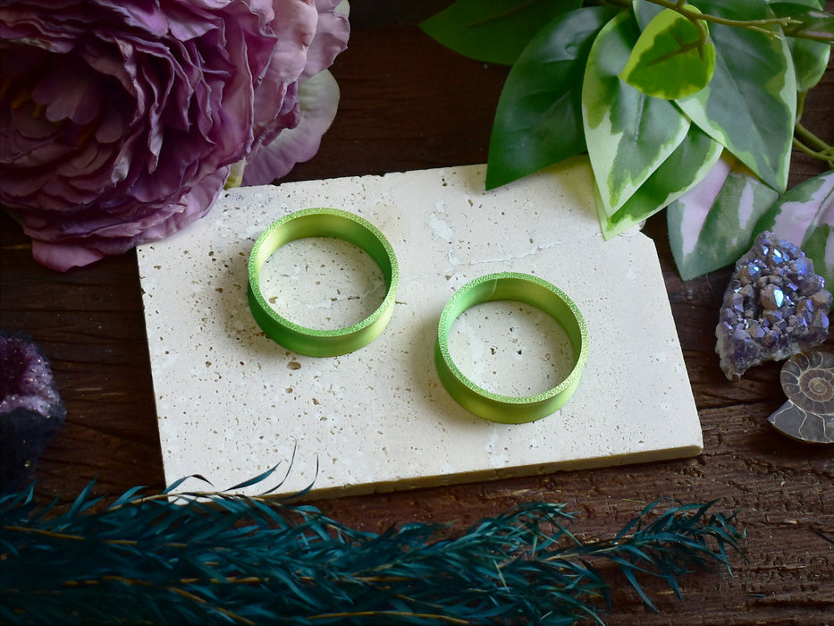 Ear Tunnels 10-100mm Green Yellow | Pair | Ultra Light Thin-wall Ear Plugs | Gauge Earrings | Gauged Plugs