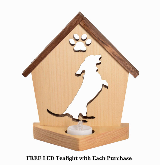 DACHSHUND Personalized Dog Memorial Gift | Doghouse LED Tealight - DogPound Creations