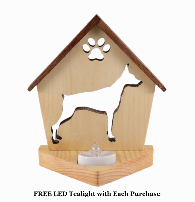 DOBERMAN Personalized Dog Memorial Gift | Doghouse LED Tealight - DogPound Creations