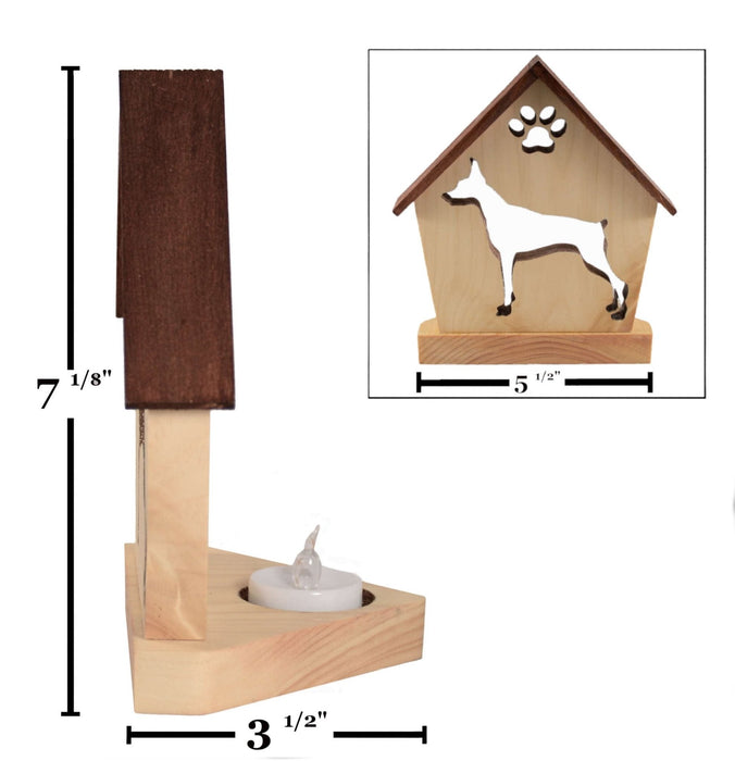 DOBERMAN Personalized Dog Memorial Gift | Doghouse LED Tealight - DogPound Creations