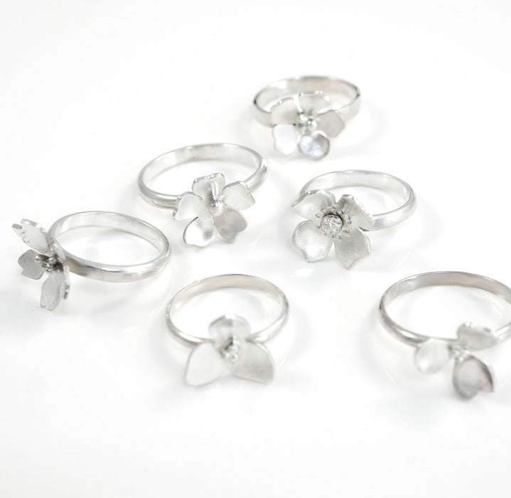 Bloomlette Sterling Silver Flower Rings