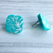 Earrings Aqua Scalloped Square Stud Earrings