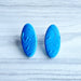 Earrings Blue Oval Floral Embossed Stud Earrings