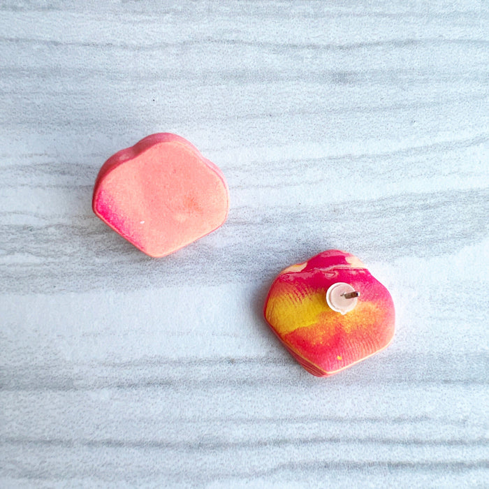Earrings Orange & Pink Petal Stud Earrings