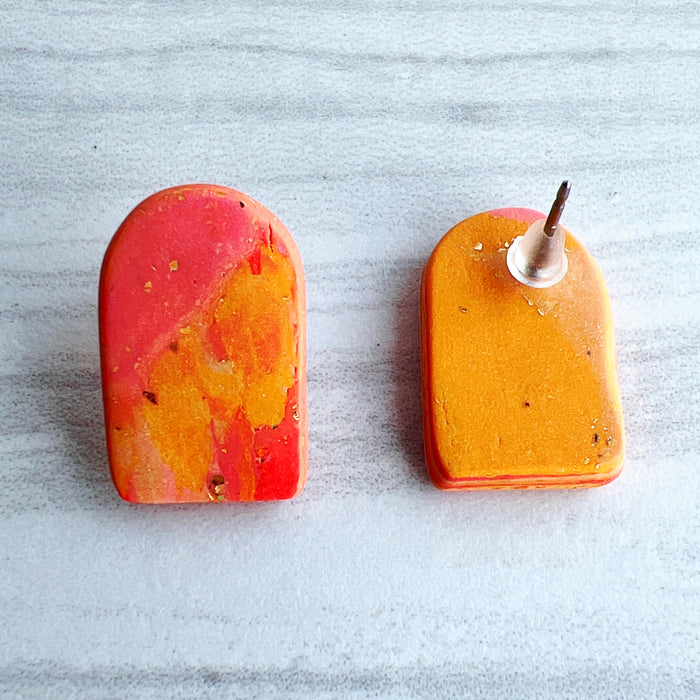 Earrings Sunrise Curved Rectangle Stud Earrings