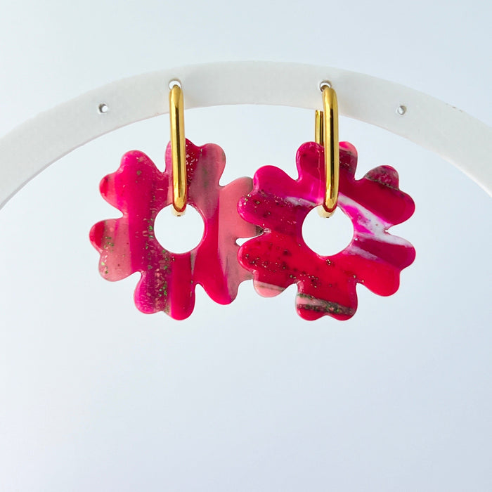 Earrings Berry Burst 2-in-1 Flower Charm Hoop Earrings