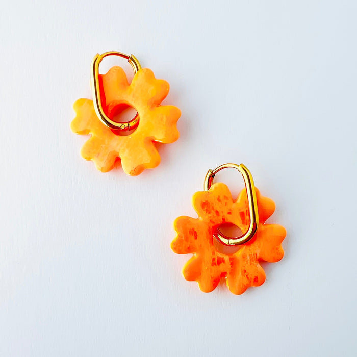 Earrings 2-in-1 Flower Charm Hoop Earrings