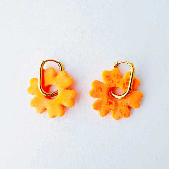 Earrings 2-in-1 Flower Charm Hoop Earrings