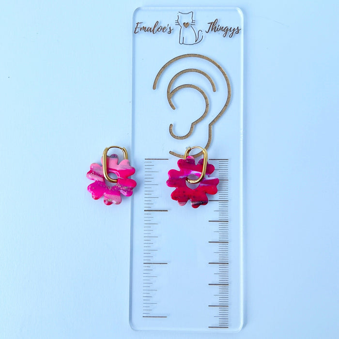 Earrings 2-in-1 Flower Charm Hoop Earrings