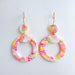 Earrings Cotton Candy Swirl Bold Circle & Triangle Dangle Earrings – Geometric Design by Emaloe's Thingys