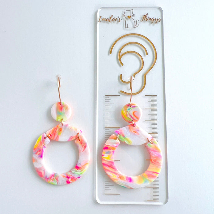 Earrings Bold Circle & Triangle Dangle Earrings – Geometric Design by Emaloe's Thingys