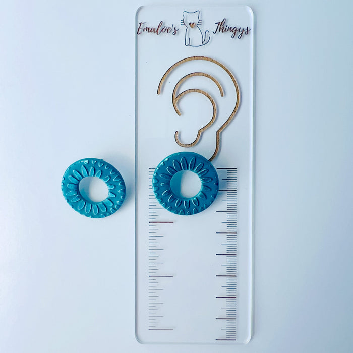 Earrings Circle Cutout Stud Earrings – Handmade Polymer Clay