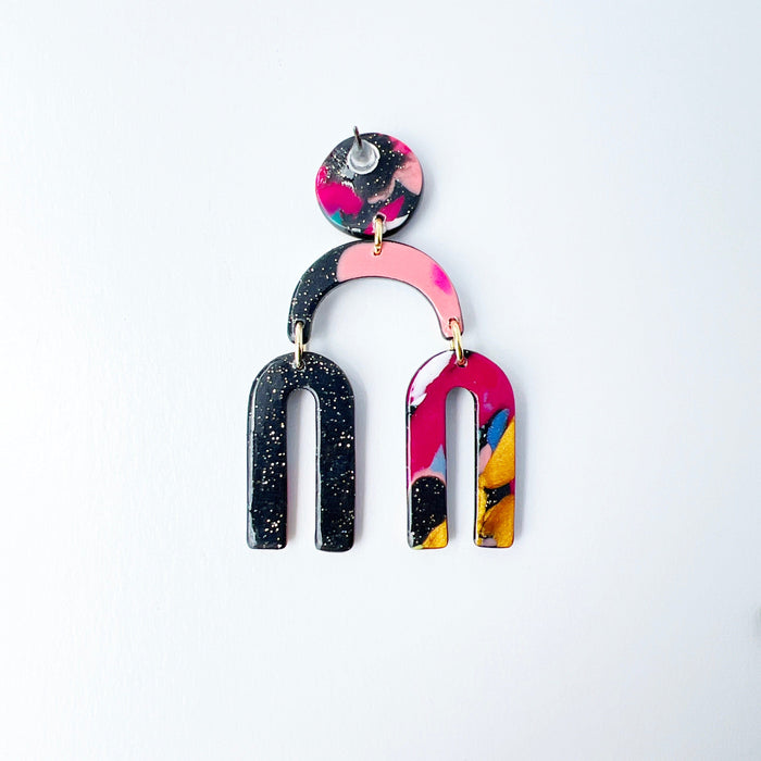 Earrings Color Cascade Earrings – Funky Clay Arches