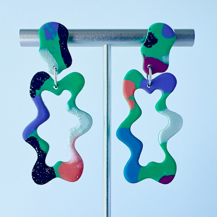 Earrings Colorblock Squiggle Earrings