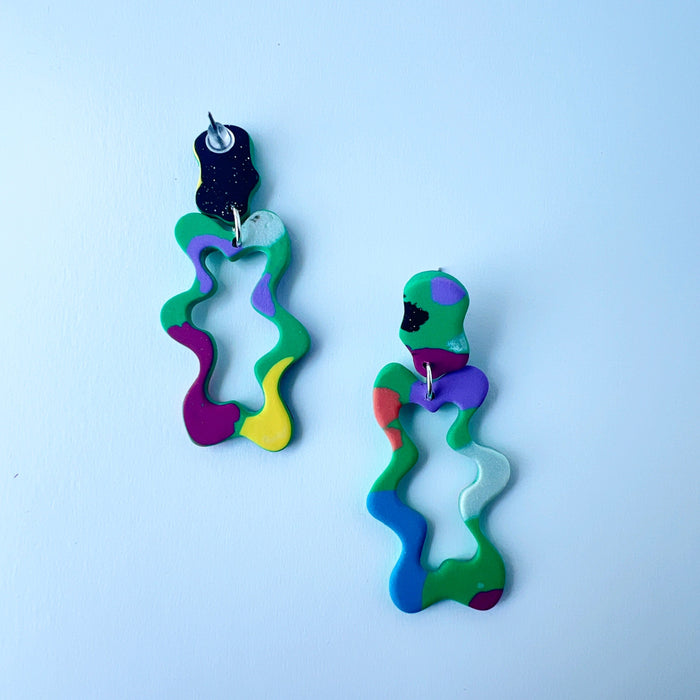Earrings Colorblock Squiggle Earrings