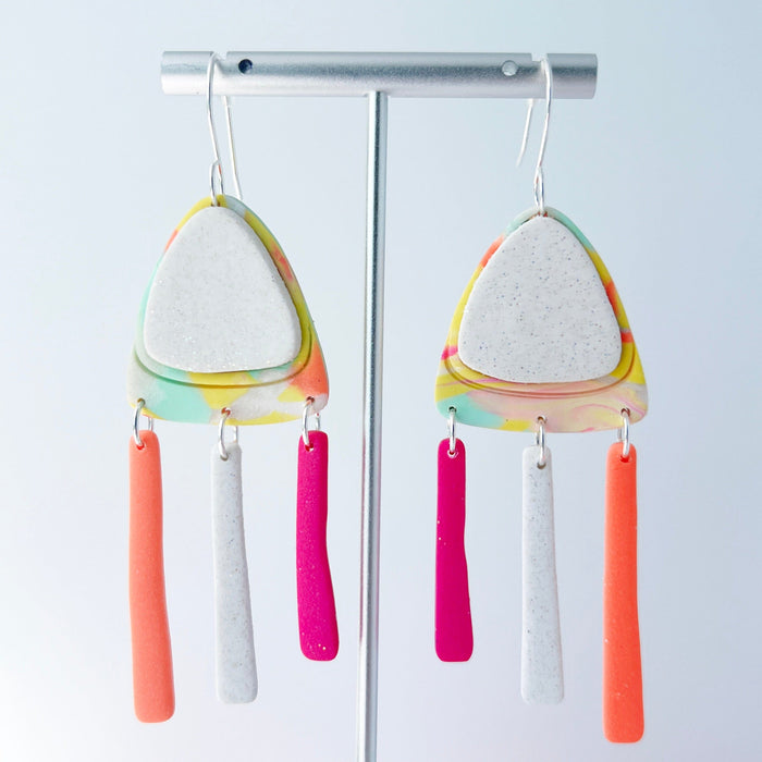 Earrings Colorful Retro Triangle Dangle Earrings
