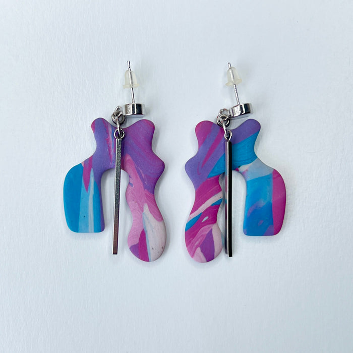Earrings Cotton Candy Abstract Squiggle Earrings
