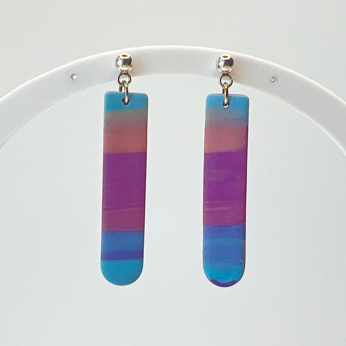 Earrings Cotton Candy Stripe Bar Earrings