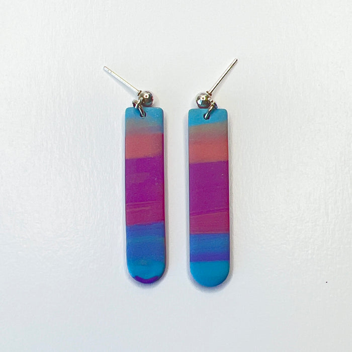 Earrings Cotton Candy Stripe Bar Earrings