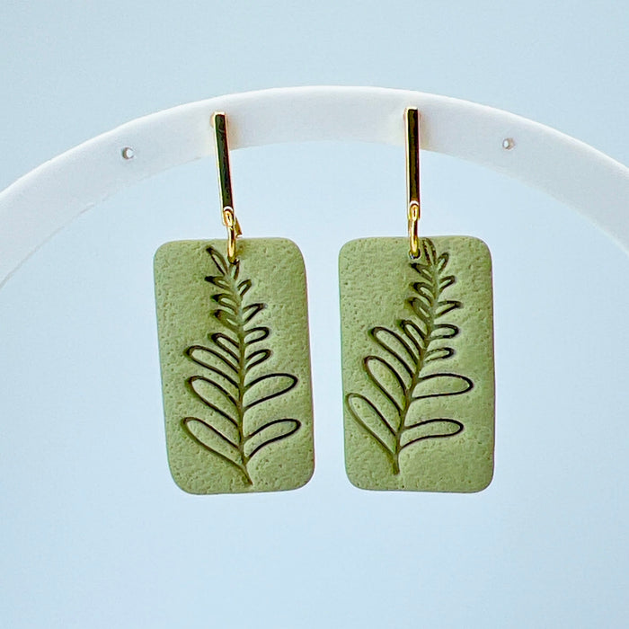 Earrings Fern Imprint Dangle Earrings