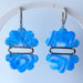Earrings Ocean Blue Swirls Floral Fan Dangle Earrings – Handmade Polymer Clay