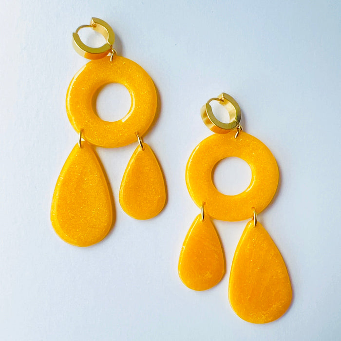 Earrings Golden Drop Hoop Earrings