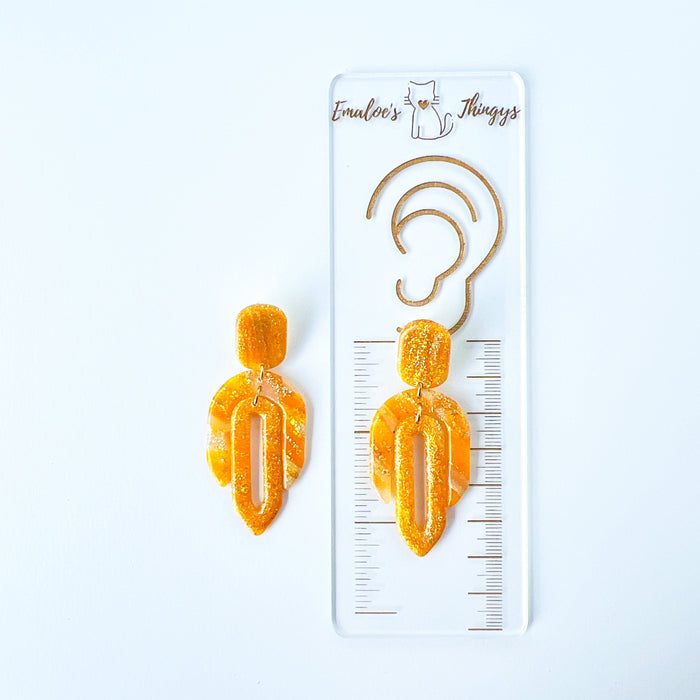 Earrings Golden Glitter Geometric Earrings