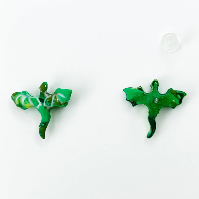Earrings Green Dragon Stud Earrings – Titanium Posts
