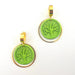 Earrings Green Tree of Life Circle Earrings