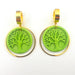 Earrings Green Tree of Life Circle Earrings