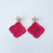 Earrings Hot Pink Floral Tile Earrings