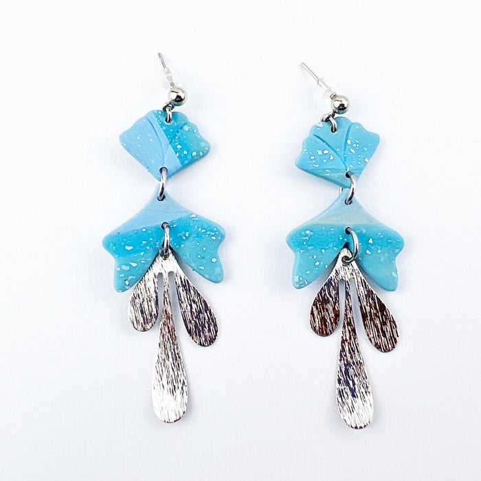 Earrings Inanna - Blue & Silver Floral Inspired Earrings