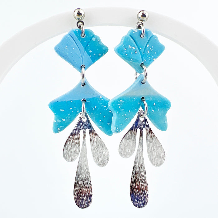 Earrings Inanna - Blue & Silver Floral Inspired Earrings