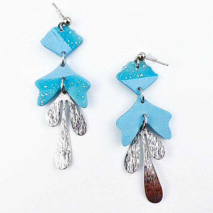 Earrings Inanna - Blue & Silver Floral Inspired Earrings