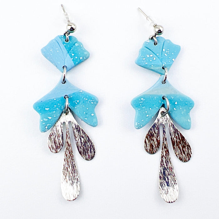 Earrings Inanna - Blue & Silver Floral Inspired Earrings