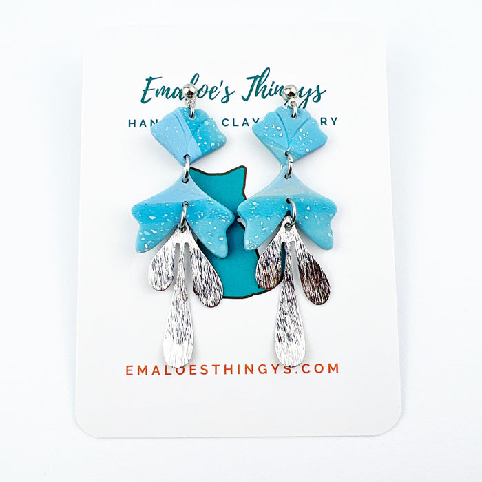 Earrings Inanna - Blue & Silver Floral Inspired Earrings
