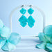 Earrings Marin - Marbled Semi-Translucent Aqua Petal Earrings