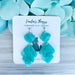 Earrings Marin - Marbled Semi-Translucent Aqua Petal Earrings
