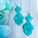 Earrings Marin - Marbled Semi-Translucent Aqua Petal Earrings