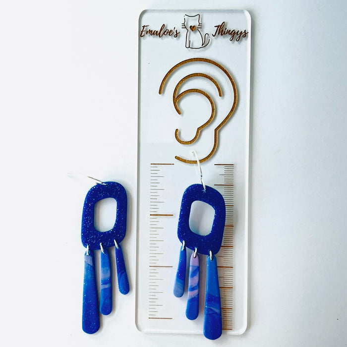 Earrings Midnight Galaxy Drop Earrings – Handmade Polymer Clay