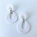Earrings Modern White Dangle Earrings – Polymer Clay with Titanium Posts