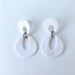 Earrings Modern White Dangle Earrings – Polymer Clay with Titanium Posts