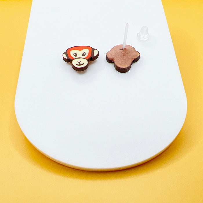 Earrings Plastic Monkey Stud Earrings – Titanium or Plastic Posts