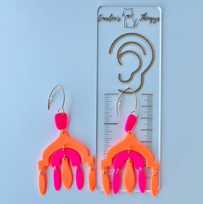 Earrings Neon Chandelier Earrings – Statement Polymer Clay Brilliance