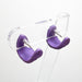 Earrings Purple Floral Oval Mini Hoops (Huggies)