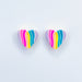 Earrings Rainbow Heart Stud Earrings – Titanium or Plastic Posts